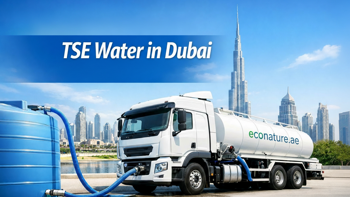 TSE water in Dubai supplied by tanker for construction and landscaping use