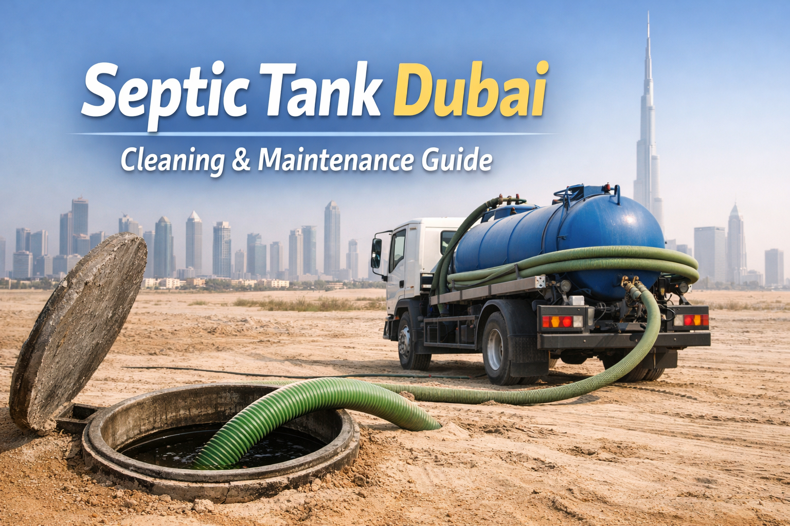 Septic tank cleaning service in Dubai near me with sewage tanker truck